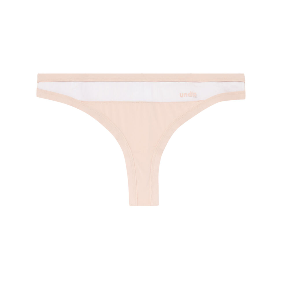 String découpe résille transparente - rose nude rose.