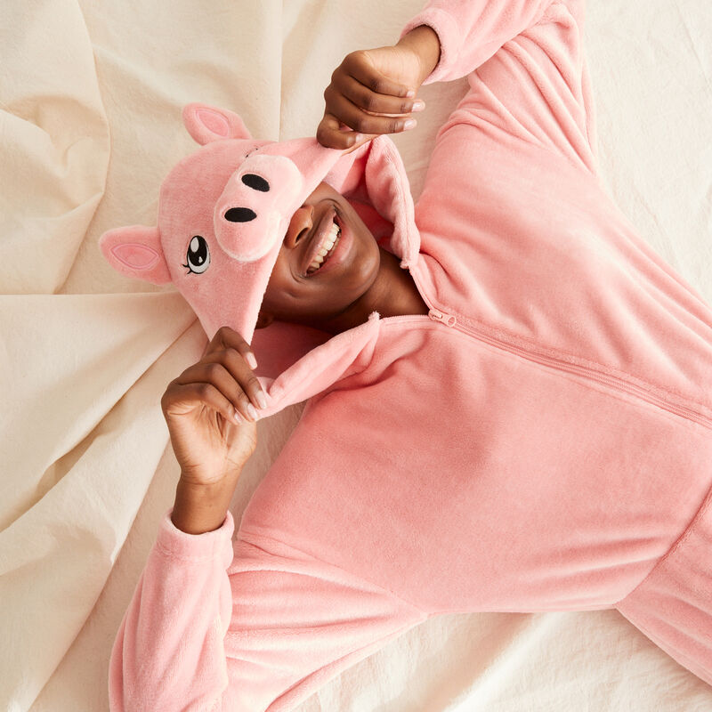 combinaison polaire cochon - rose combinaison polaire cochon - rose ;