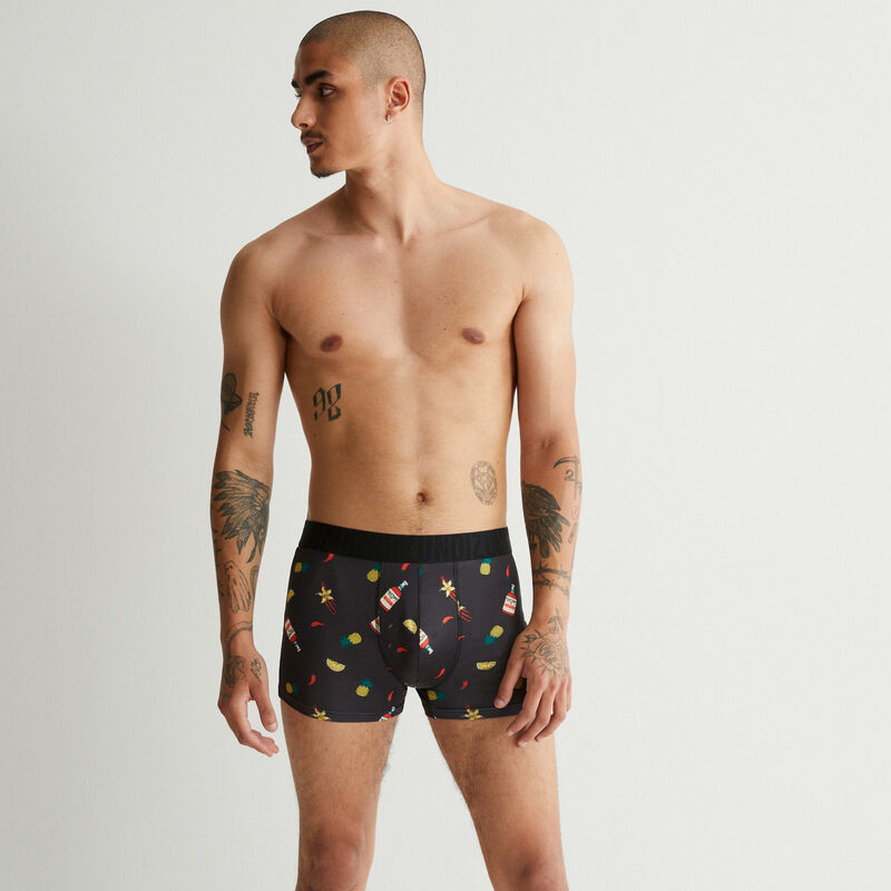 boxer en coton à motifs summer - noir boxer en coton à motifs summer - noir;