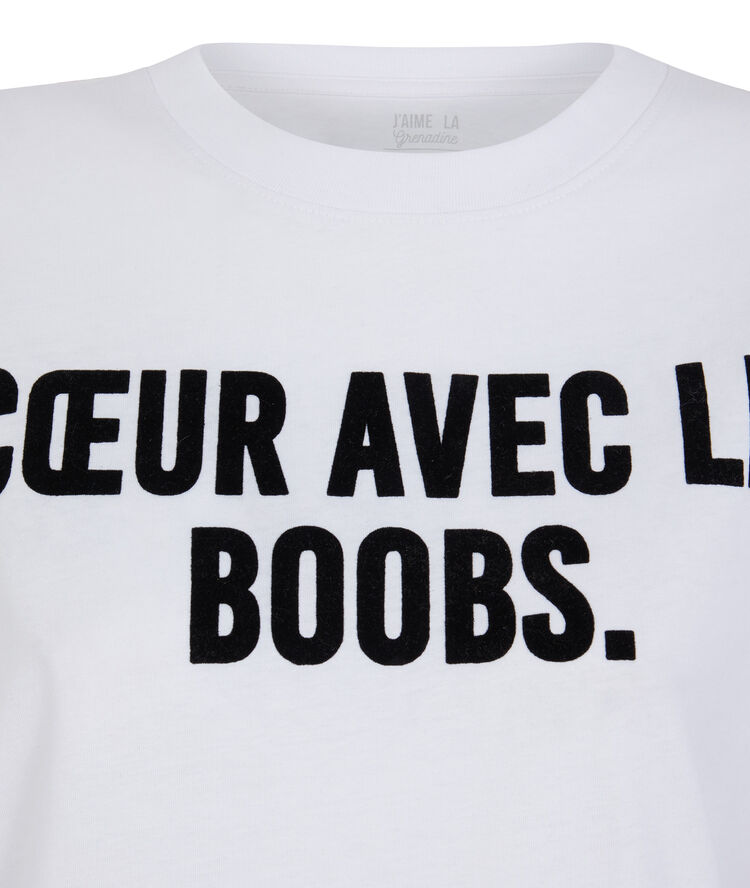 Top à manches courtes à message - blanc blanc.