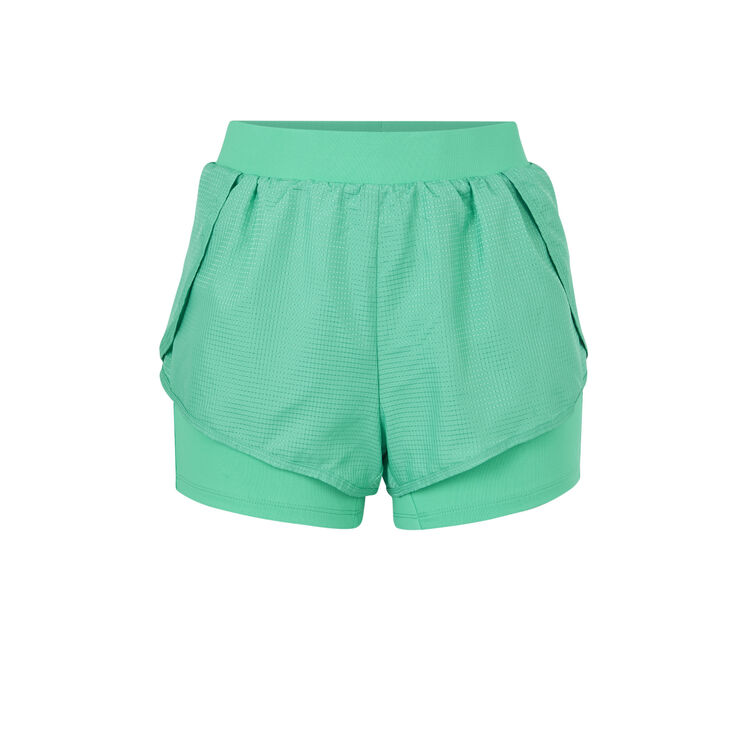 Short sport jersey uni nolimitiz vert émeraude.