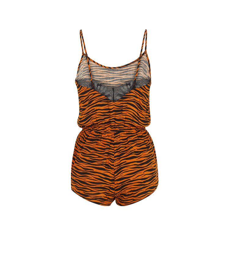 Combishort à fines betelles print tigre mixprintiz camel.