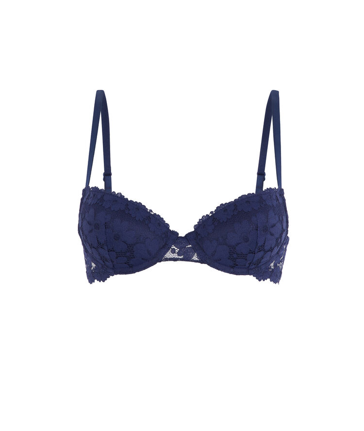 Soutien-gorge ampli dentelle detail camo coloramadiz bleu marine.