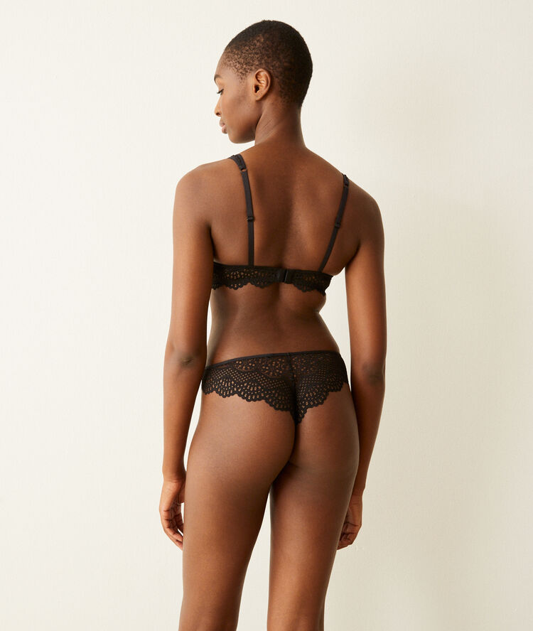 Soutien-gorge push-up en dentelle - noir noir.