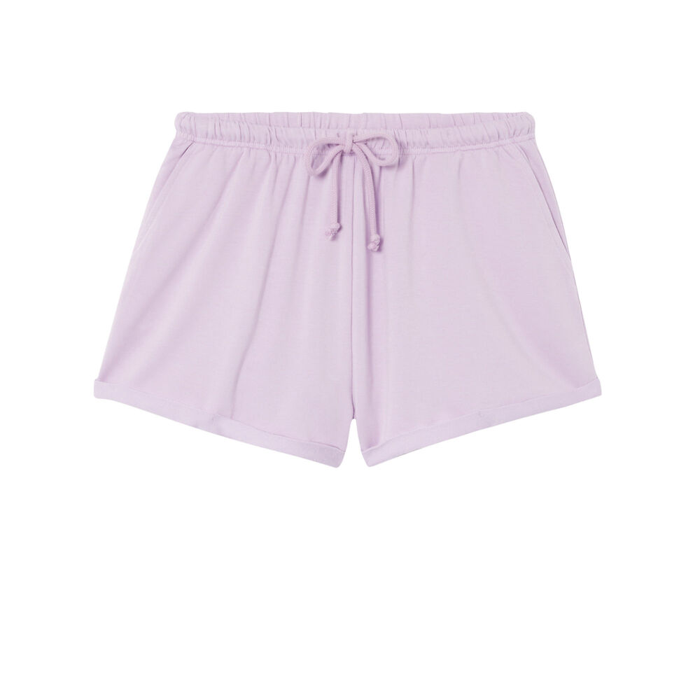Short uni à détail cordon - lilas violet.