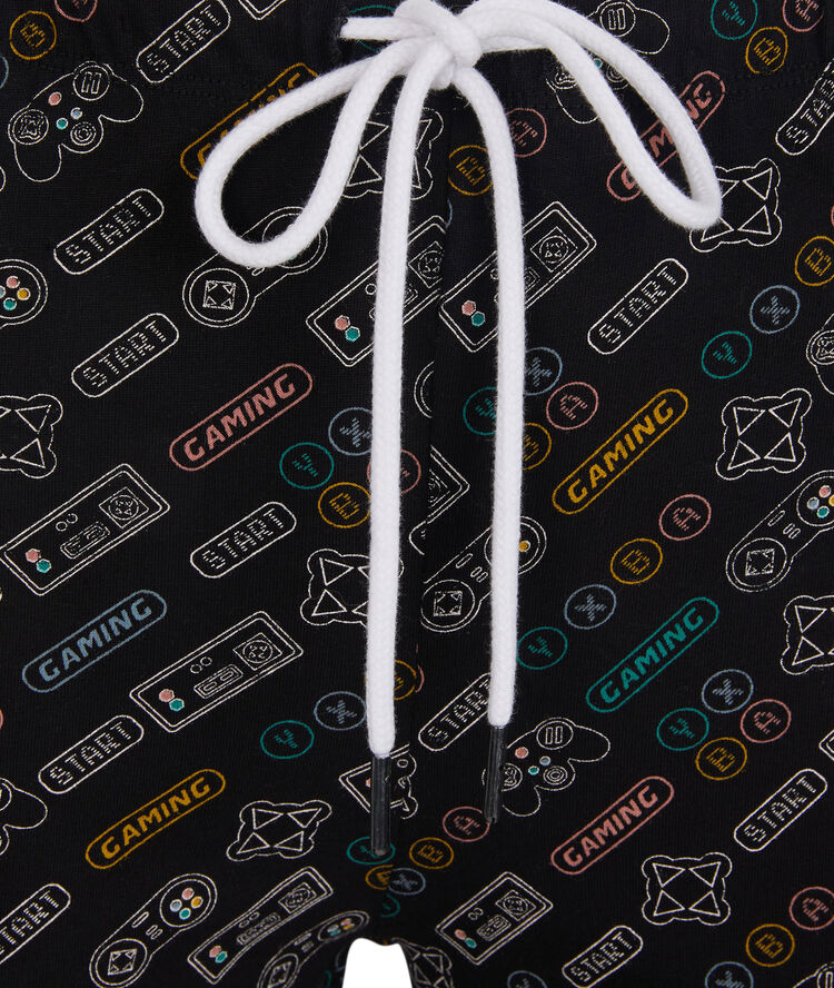 Pantalon en jersey imprimé gaming videiz noir.