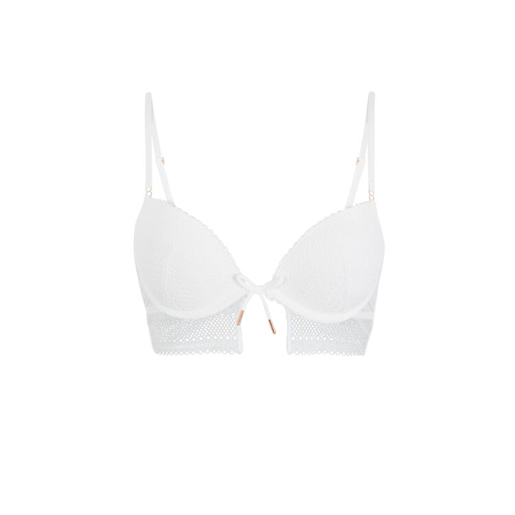 Soutien-gorge push detail noeud neoriz blanc cassé.