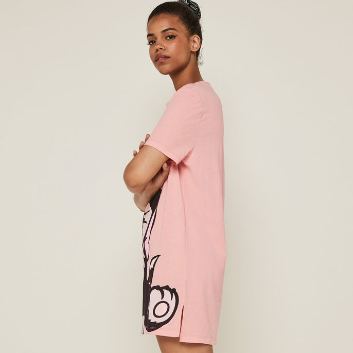 Tunique &agrave; manches courtes print figaro licence pinocchio figariz rose.