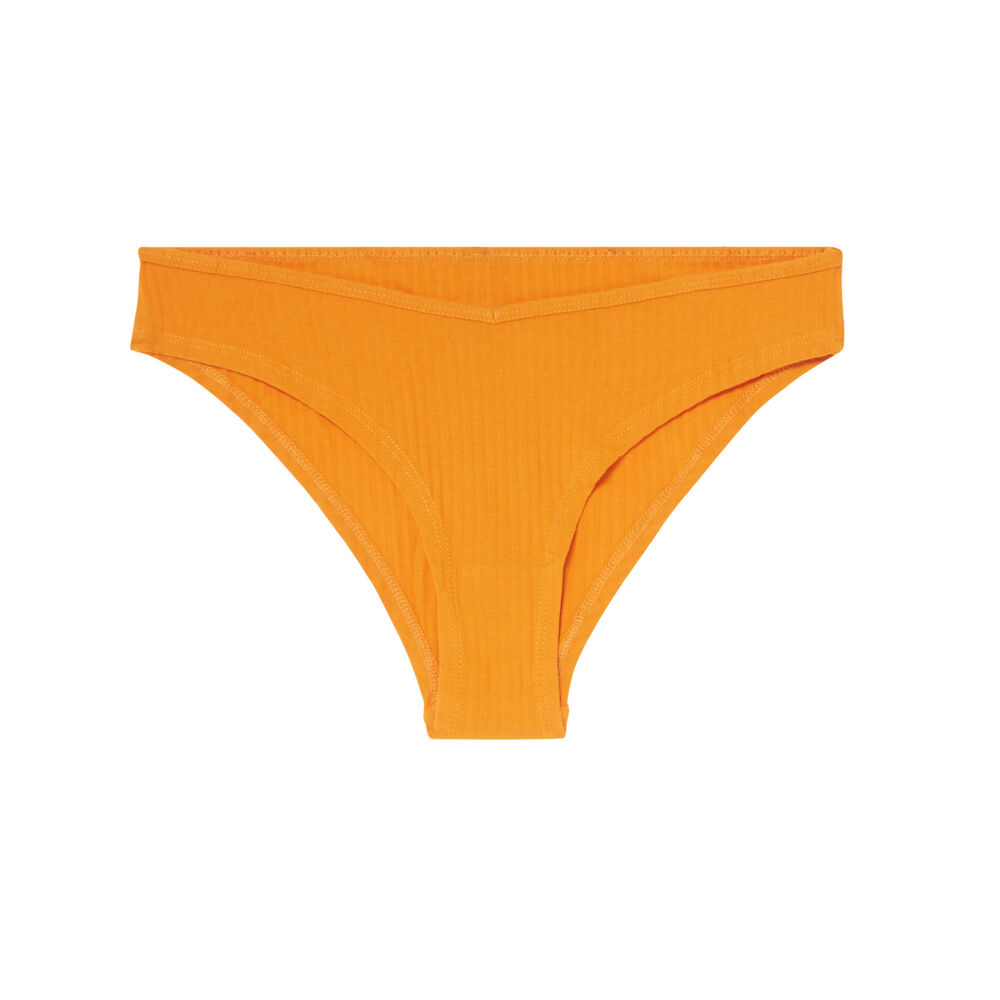 Tanga en coton uni - orange orange.