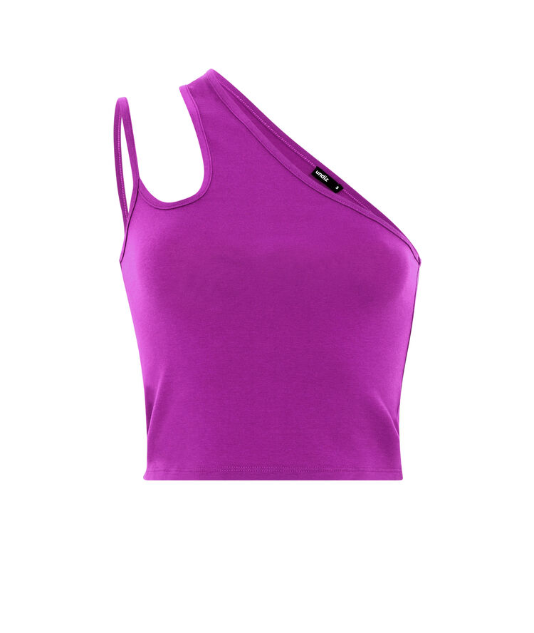 Top court asymétrique uni - fuchsia fuchsia.