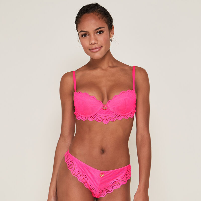 Soutien-gorge bustier push-up - rose Soutien-gorge bustier push-up - rose ;