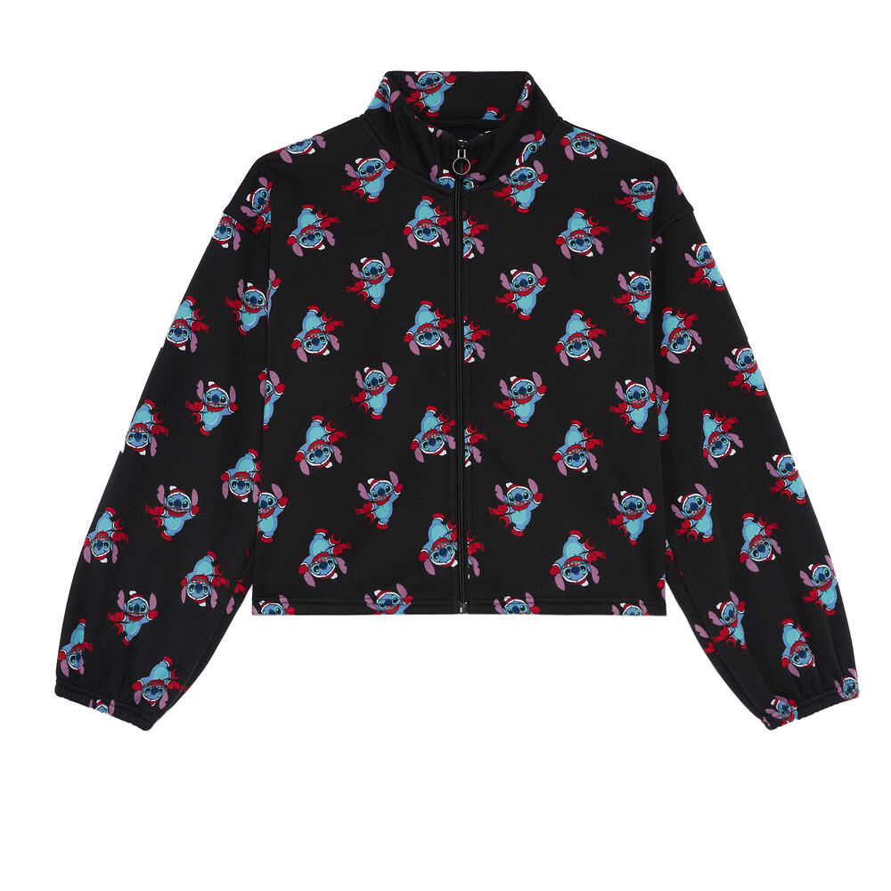 Veste zippée à motif stitch - noir noir.