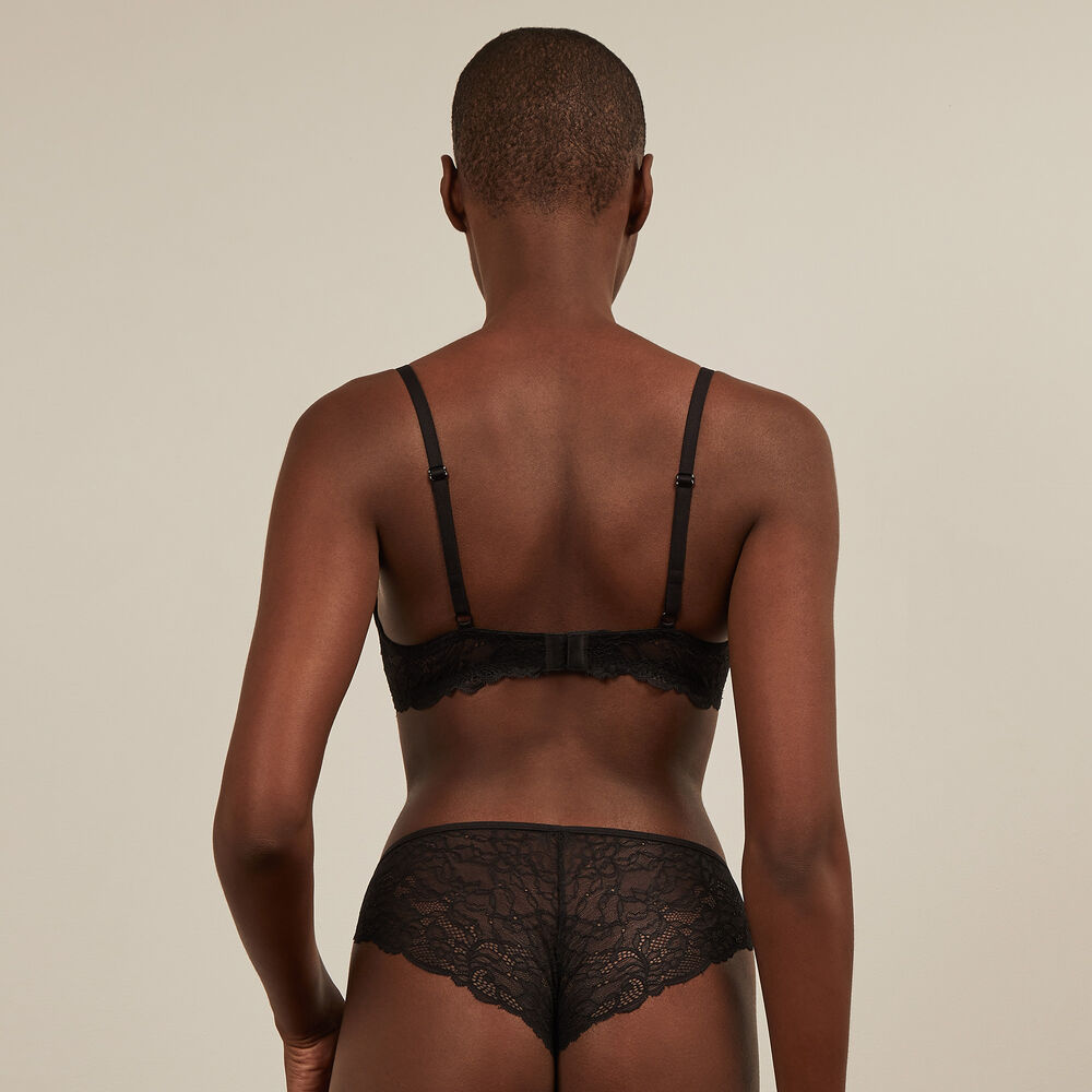 Soutien-gorge push-up bi-matières - rouge rouge.