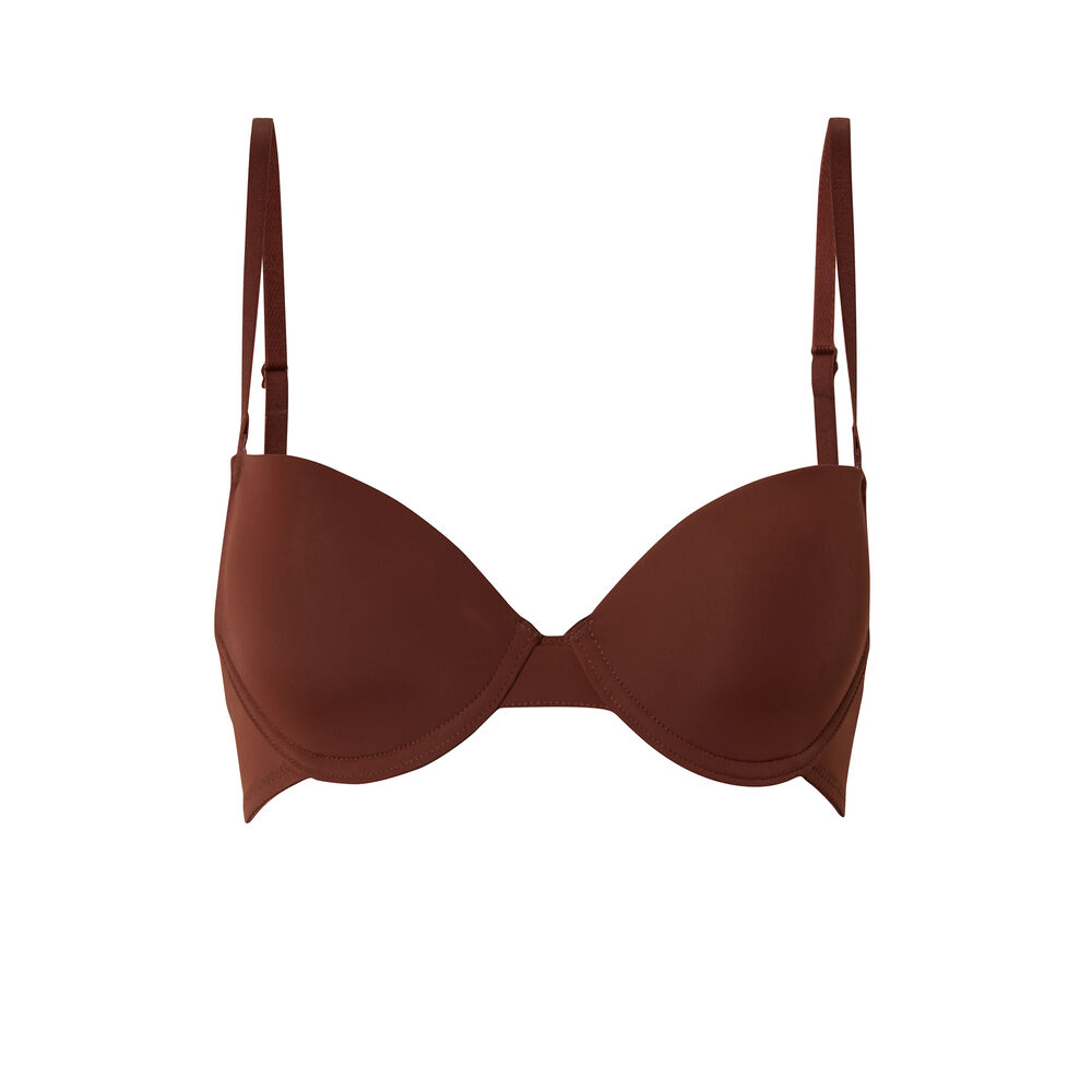 Soutien-gorge ampliforme en micro - marron marron.