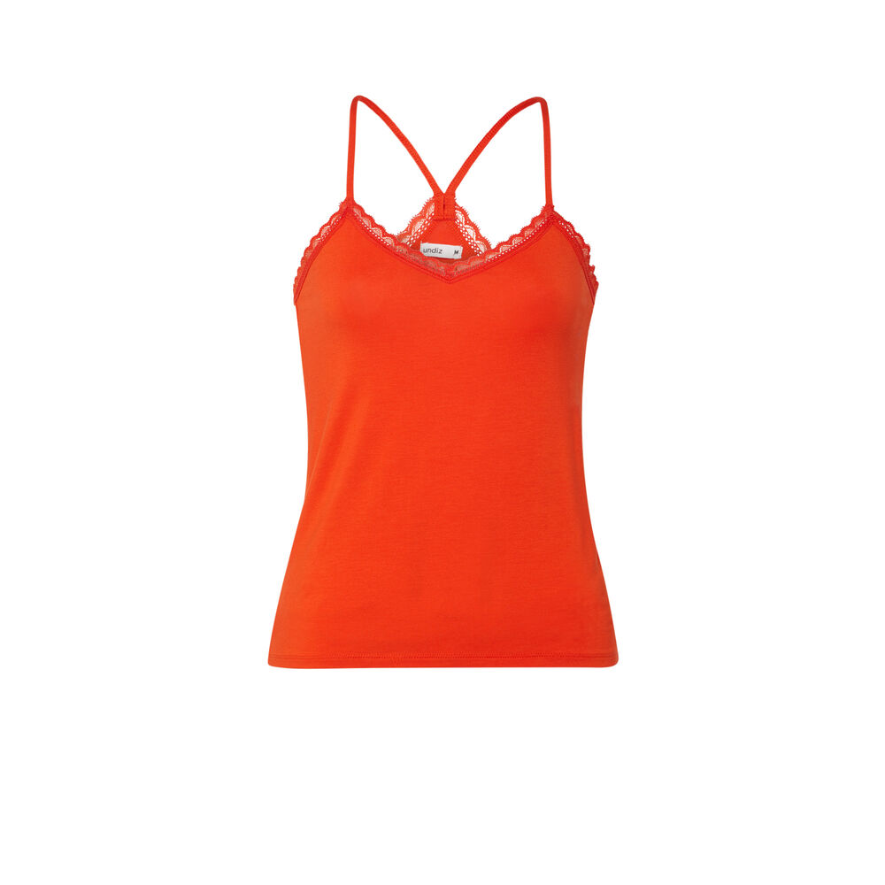 Top en jersey à fines bretelles - rouge rouge.