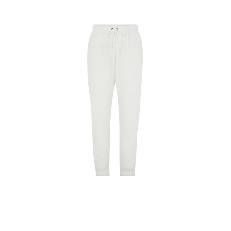 Pantalon polaire à cordon cutictiz écru.
