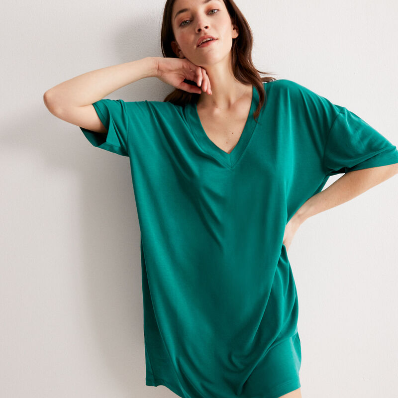 tunique droite col V - vert tunique droite col V - vert;