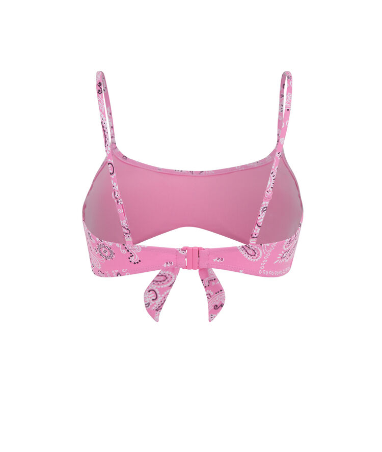 Haut de maillot de bain bralette imprimé bandana - rose rose.