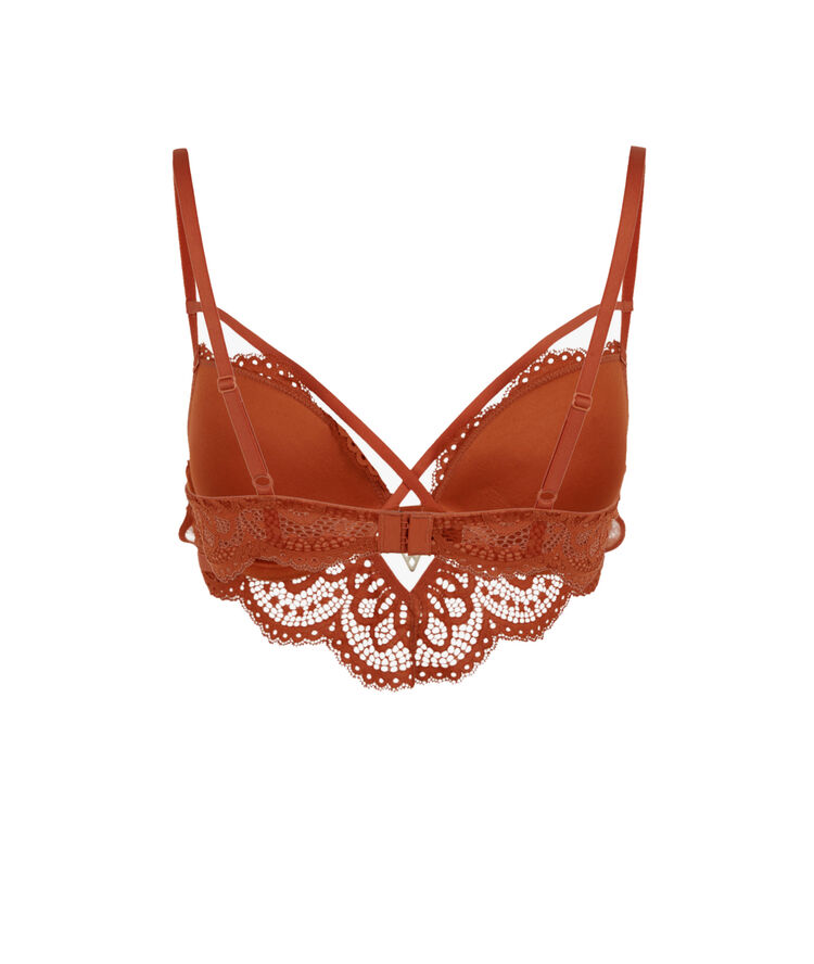 Soutien-gorge push-up détail bijou - marron marron.