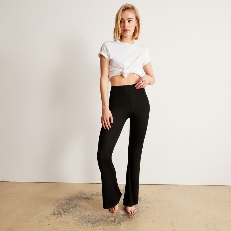 pantalon flare uni - noir pantalon flare uni - noir;