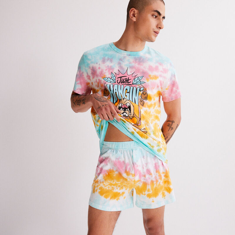 caleçon en coton imprimé tie and dye - mangue caleçon en coton imprimé tie and dye - mangue;