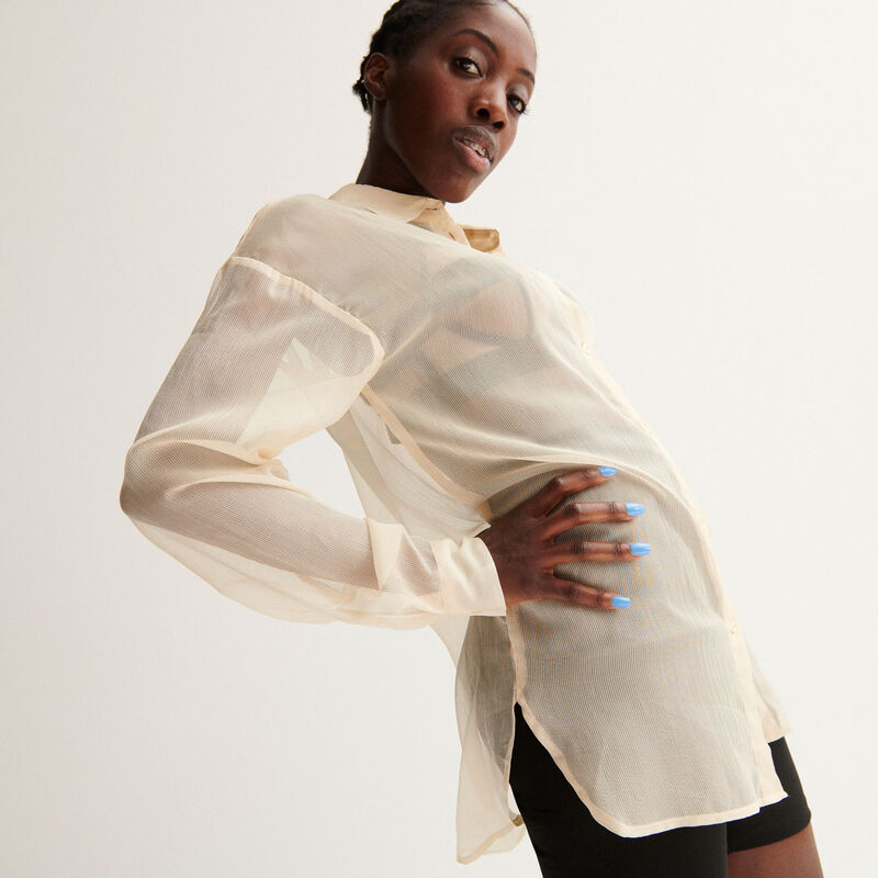 chemise transparente Aya x undiz - écru chemise transparente Aya x undiz - écru;