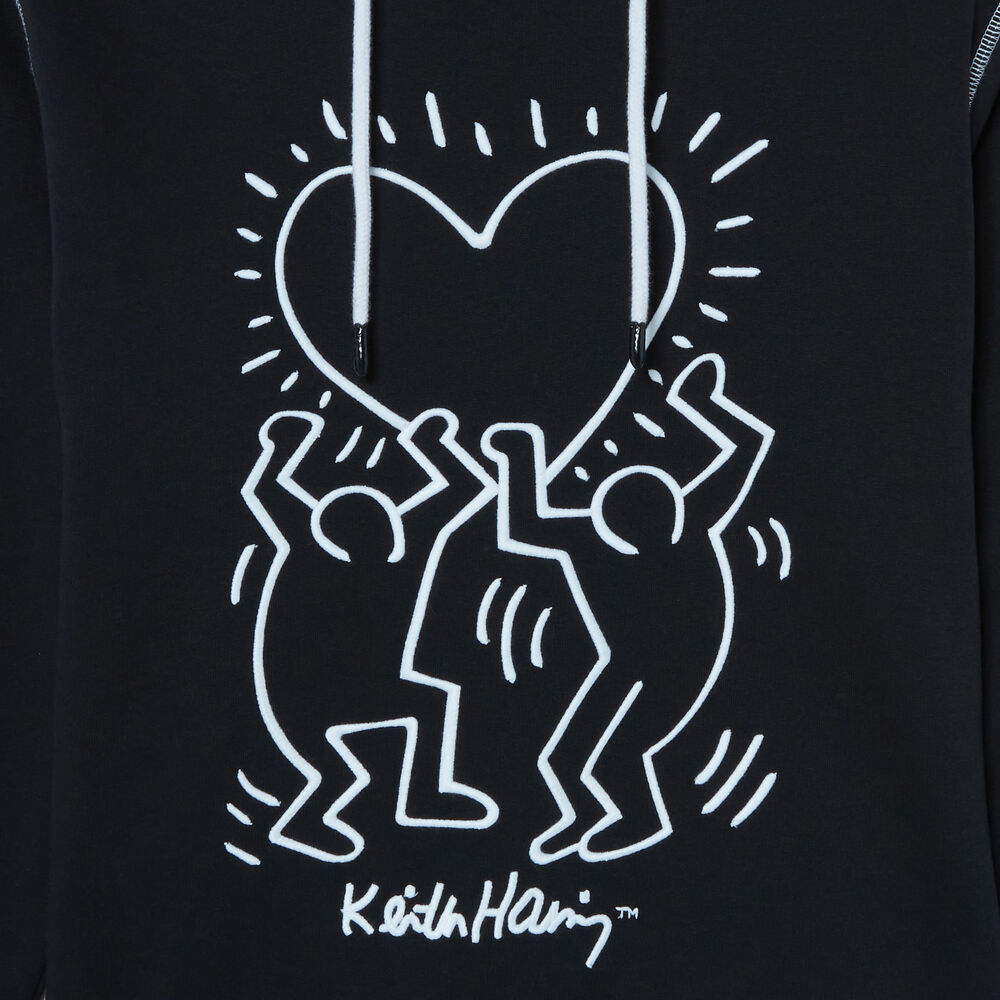 Sweat à motif coeur keith haring - noir noir.