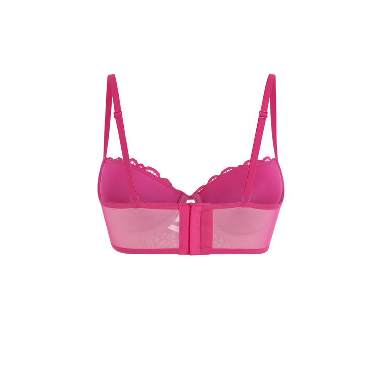Soutien-gorge bustier push dentelle et bandings marceliz fushia.