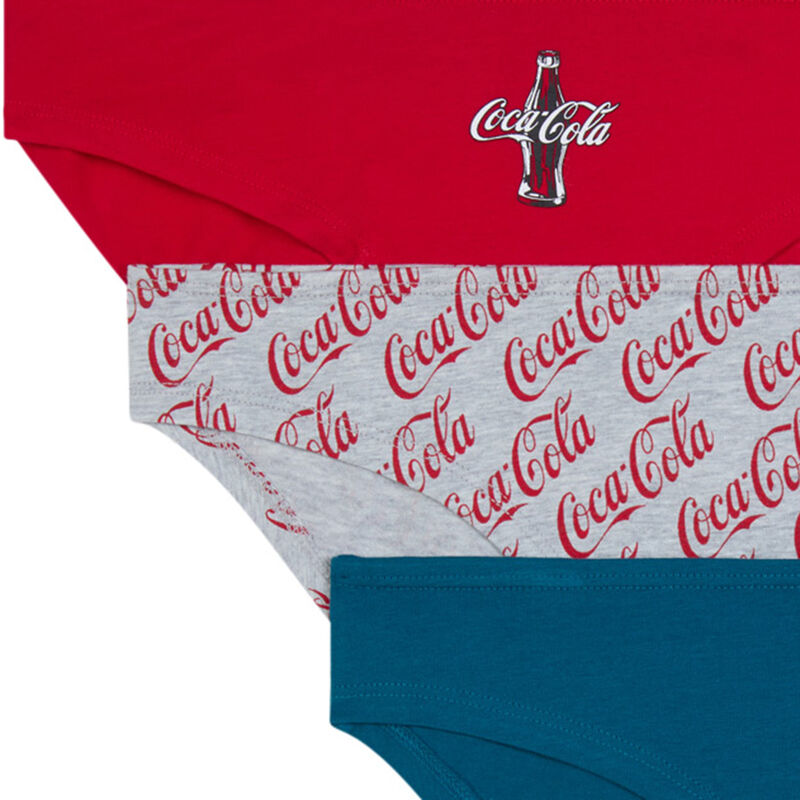 Lot de 3 culottes coca-cola - gris Lot de 3 culottes coca-cola - gris;