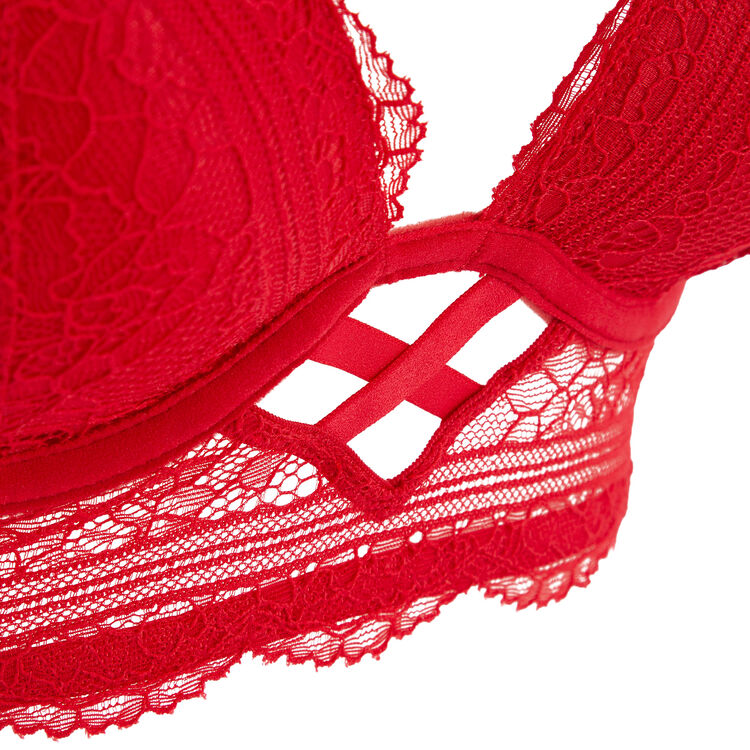 Soutien-gorge v push dentelle everydayiz rouge.
