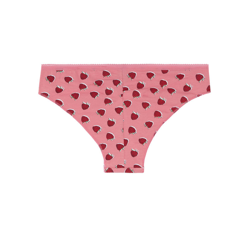 culotte en coton à motifs fraise - rose culotte en coton à motifs fraise - rose;