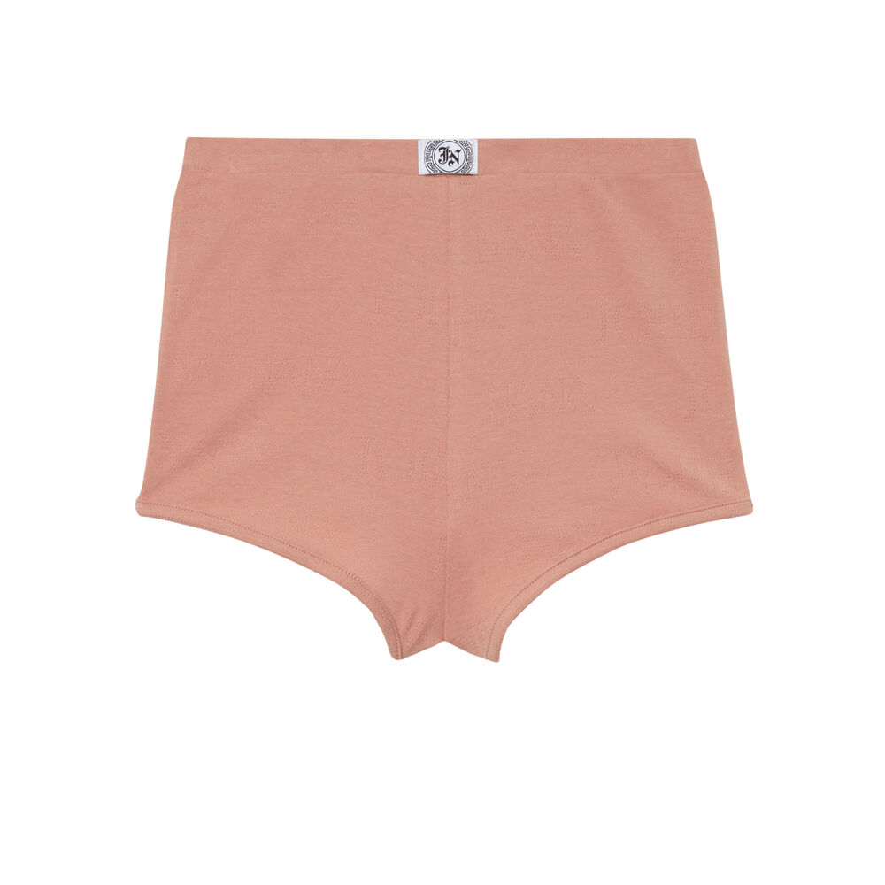 Short taille haute aya x undiz "jolie nana" en pointelle - rose nude rose.