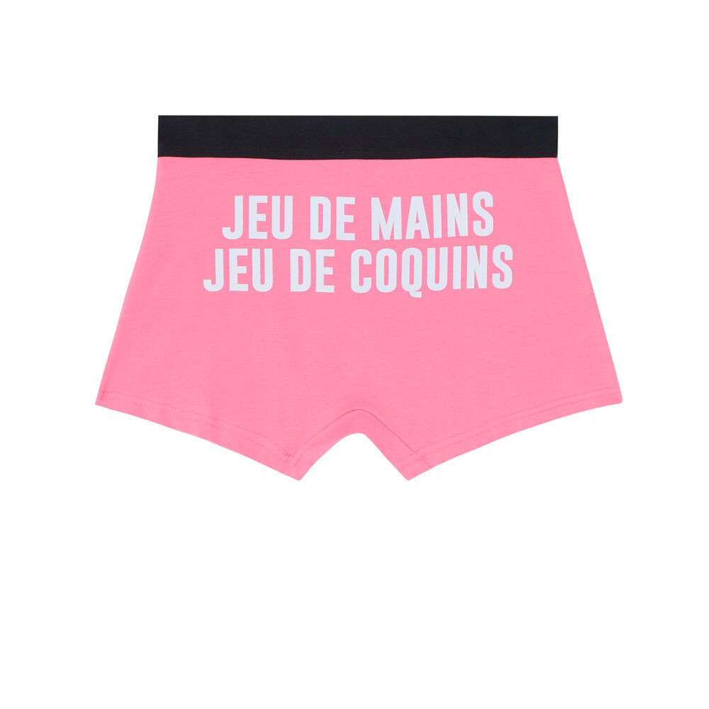 Boxer à message jeu de main jeu de coquin - rose rose.