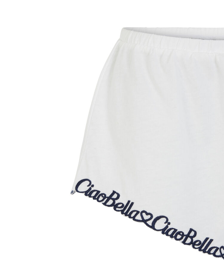 Short broderie ciao bella - blanc blanc.