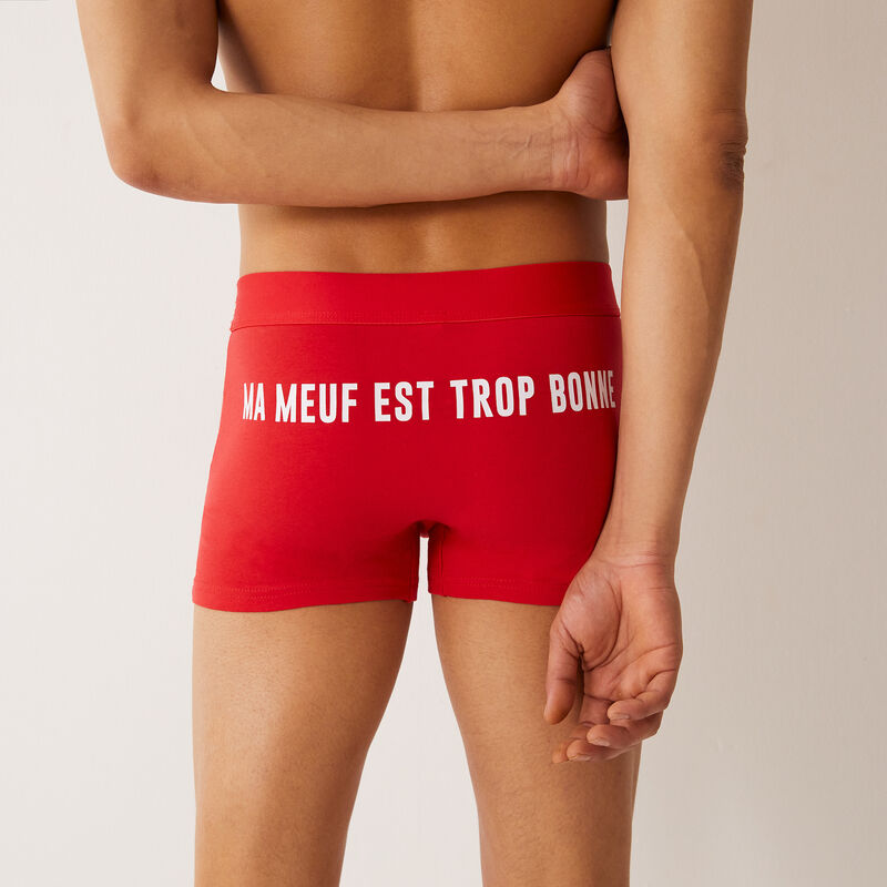 boxer à imprimé ma meuf est une reine - rouge boxer à imprimé ma meuf est une reine - rouge;