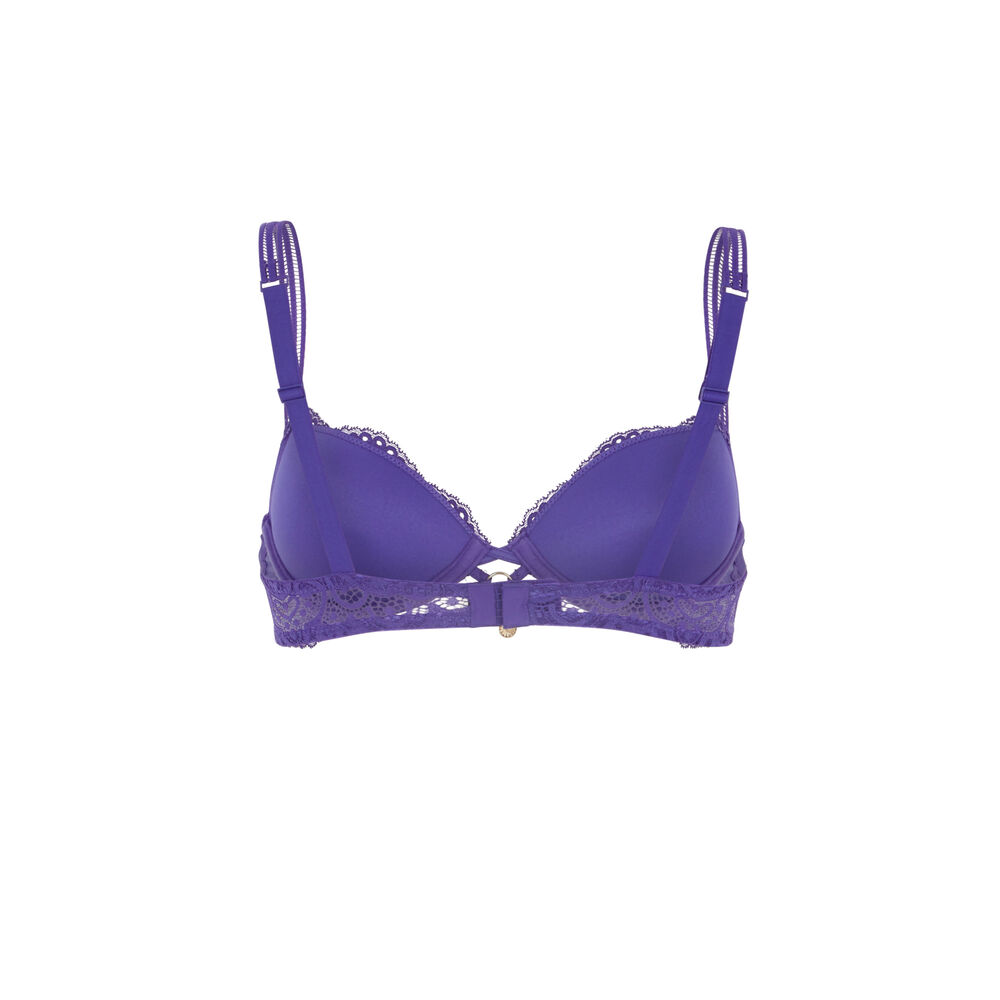 Soutien-gorge ampli en dentelle brillante - violet violet.