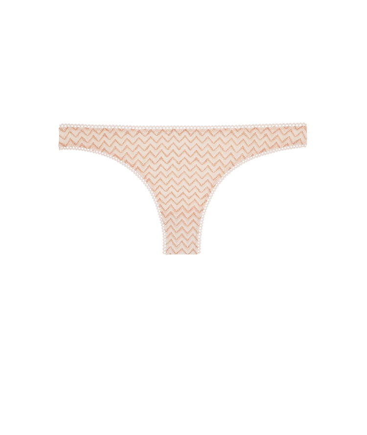 Tanga rose poudré lurexiz rose.