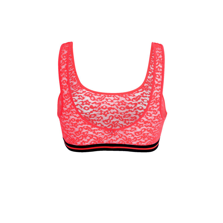 Brassière corail fluo secretiz leopiz rose.