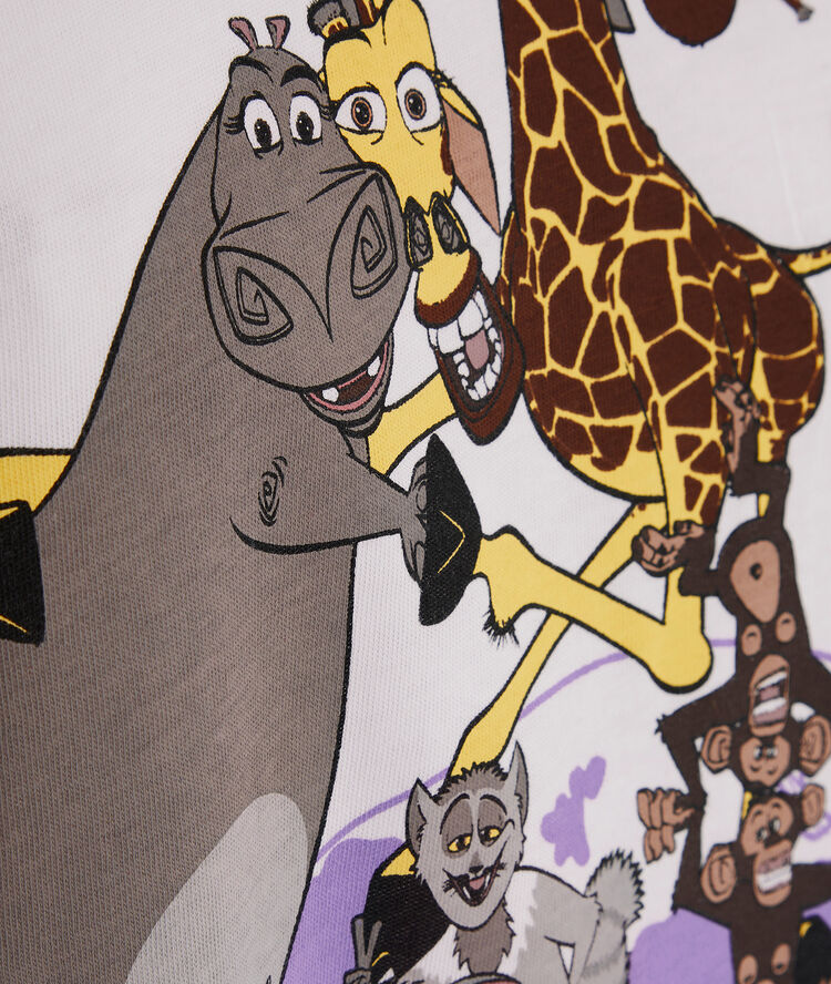 Top à manches courtes print animaux animaloviz blanc.