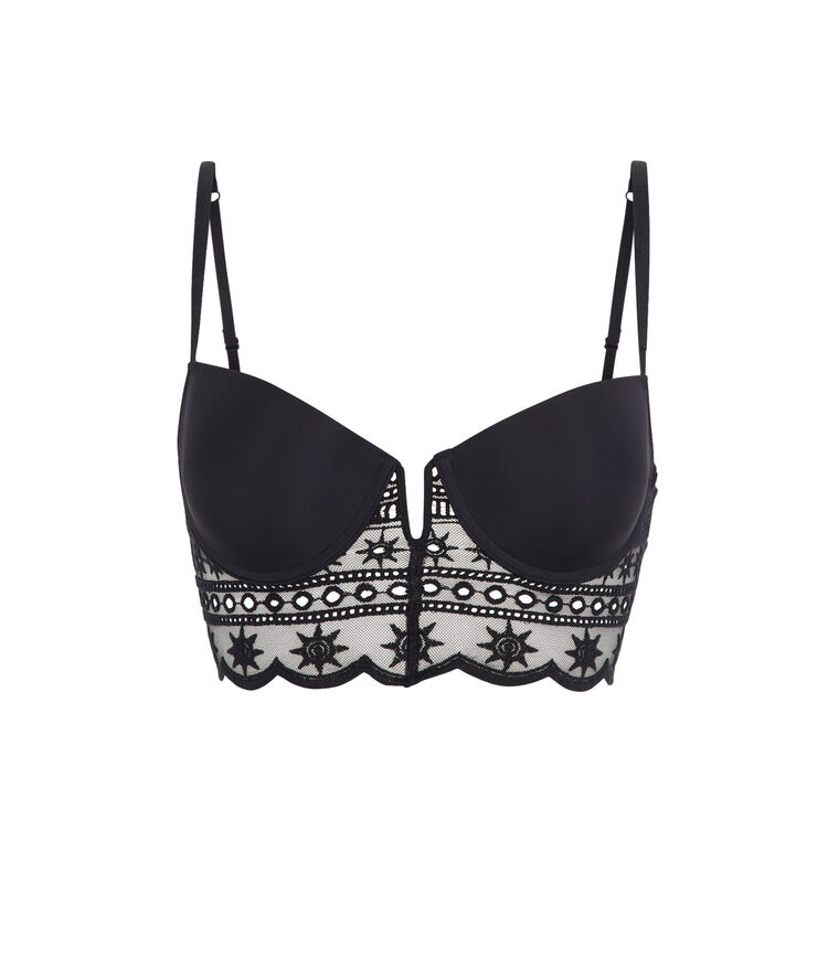 Soutien-gorge bustier push noir tocrobrodiz noir.