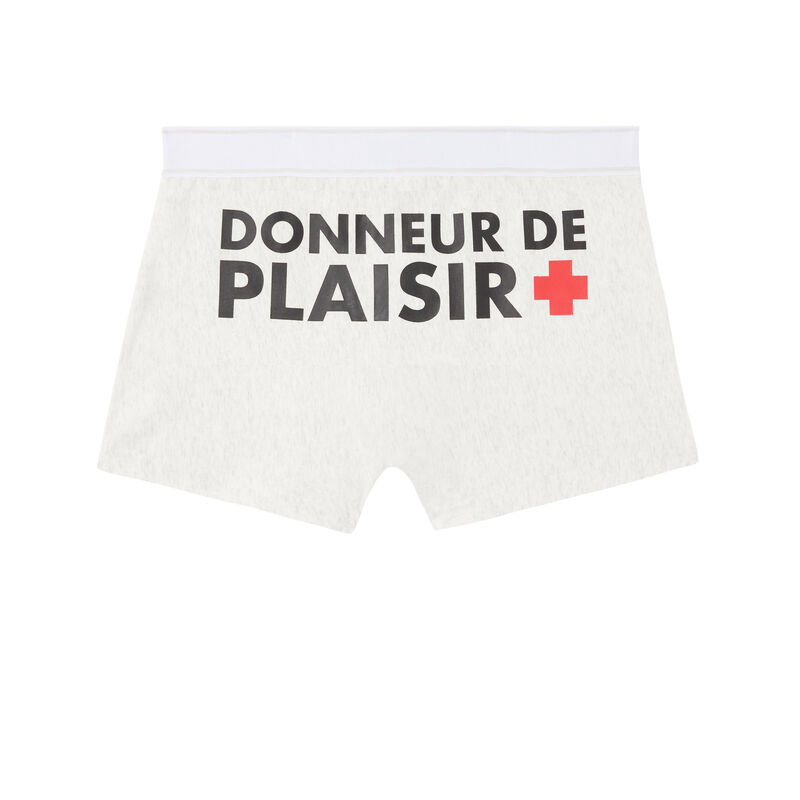 boxer à message donneur de plaisir - gris clair boxer à message donneur de plaisir - gris clair;