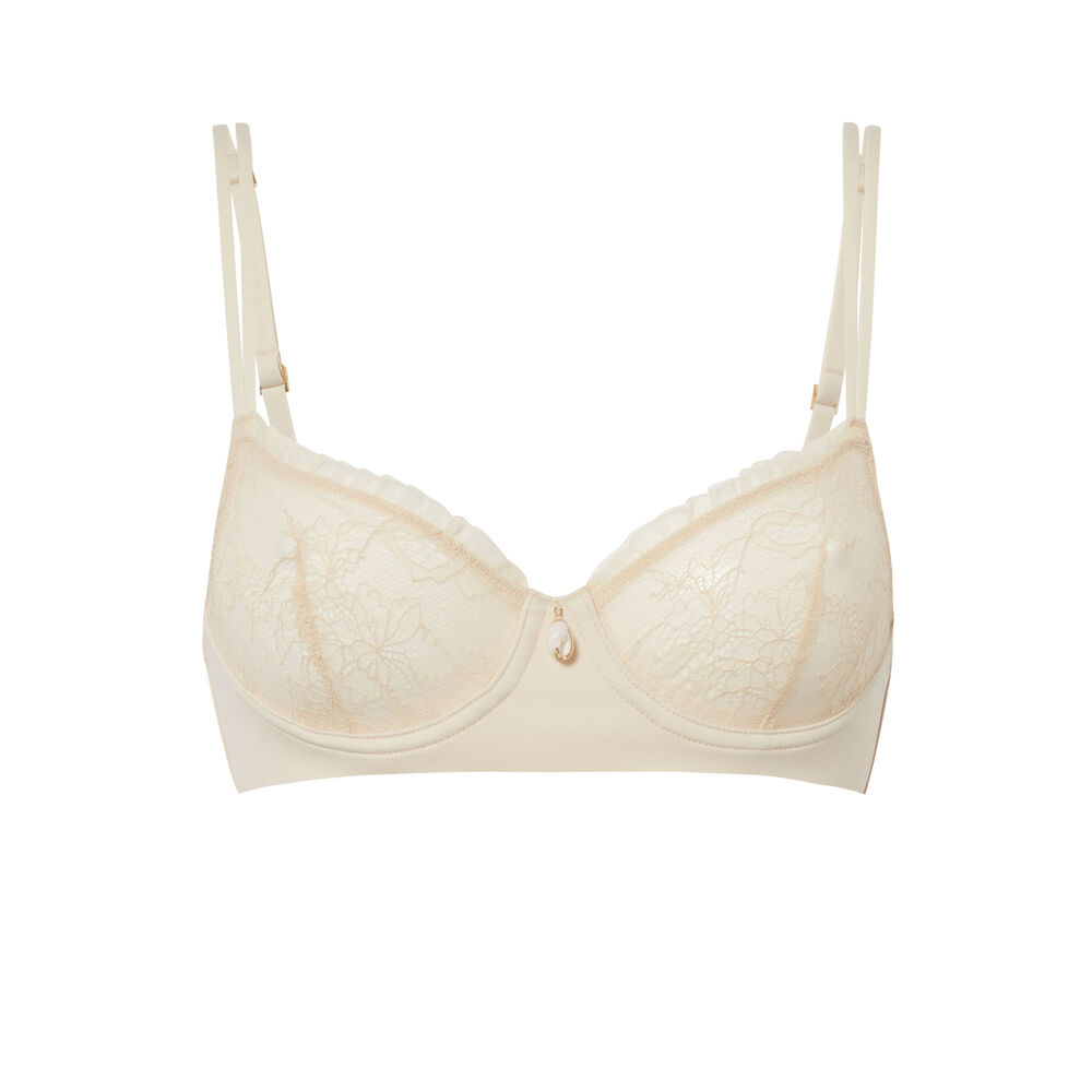 Soutien-gorge corbeille effet satiné - écru ecru.