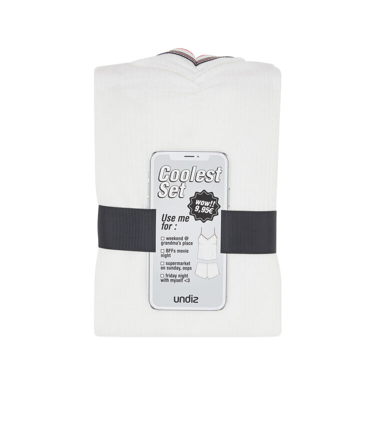 Set pyjama deux pièces en jersey raycooliz blanc.
