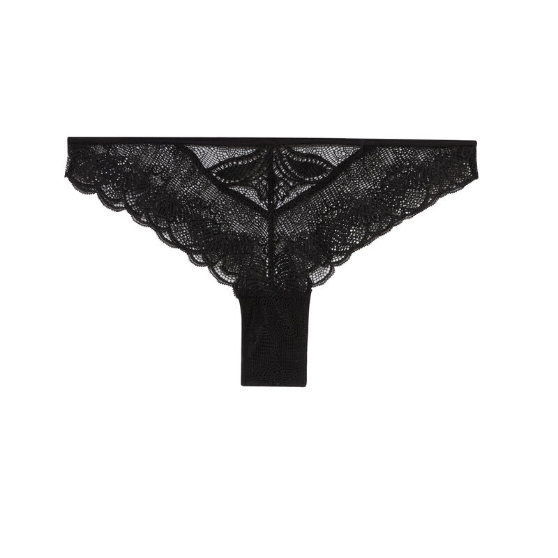 tanga en dentelle à double liens - noir tanga en dentelle à double liens - noir;