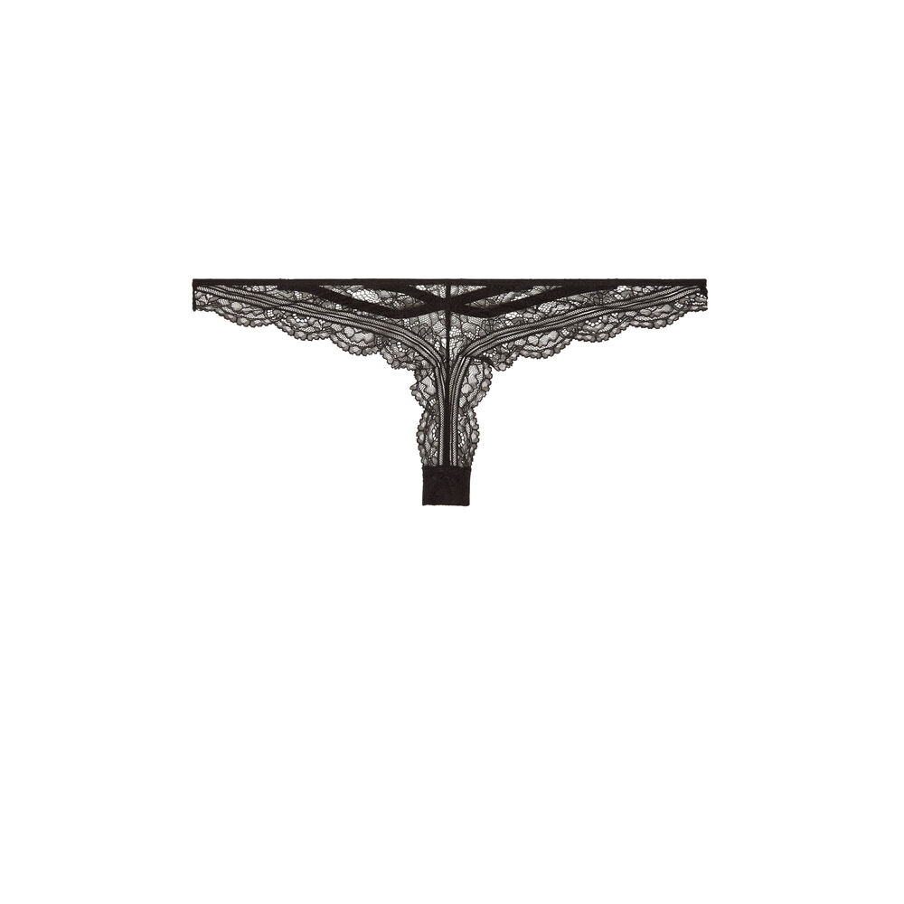 Tanga en dentelle everydayiz noir.