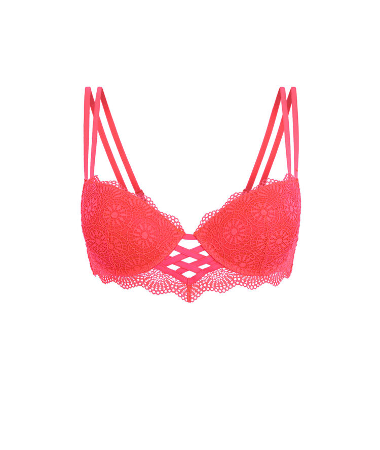 Soutien gorge bustier push corail fluo totoiz rose.