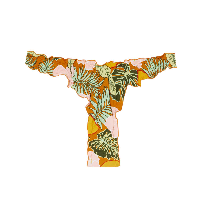 bas de maillot culotte imprimé tropical - orange bas de maillot culotte imprimé tropical - orange;