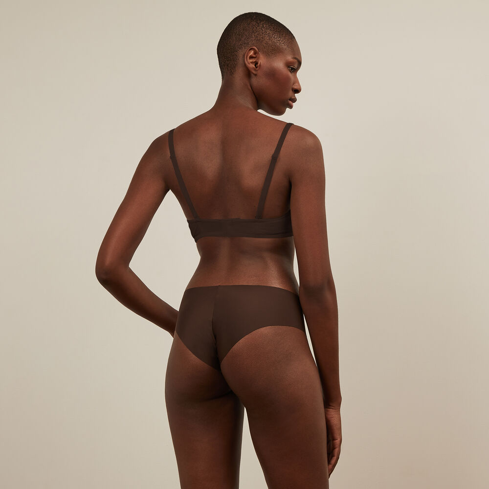 Soutien-gorge bandeau en micro - marron marron.