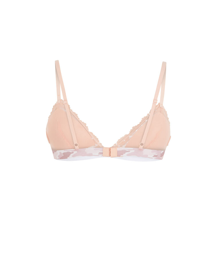 Soutien-gorge triangle dentelle detail camo coloramadiz rose poudré.