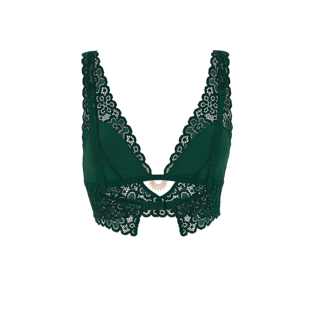 Soutien-gorge triangle dentelle - vert vert.